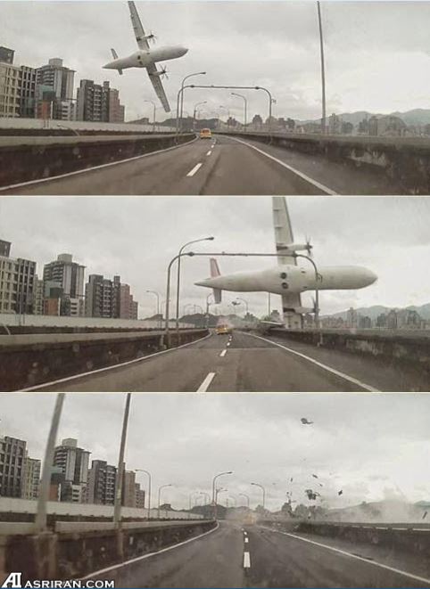 لحظه سثوط هواپیمای تایوانی