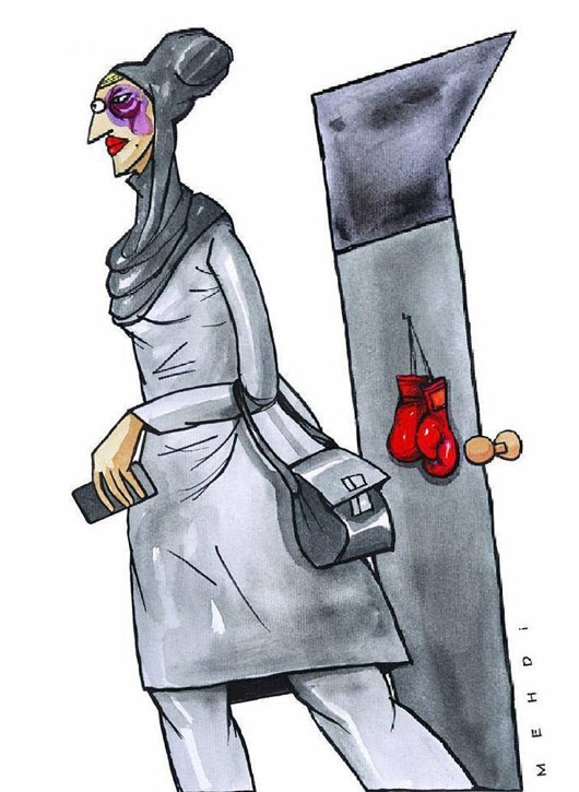 کاریکاتور رکورد ویژه زنان در ایران