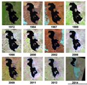 تصاویر ماهواره ای از دریاچه ارومیه